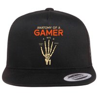 Anatomy Of Gamer Skeleton Hand Funny Men Kids Ns Flat Bill Trucker Hat