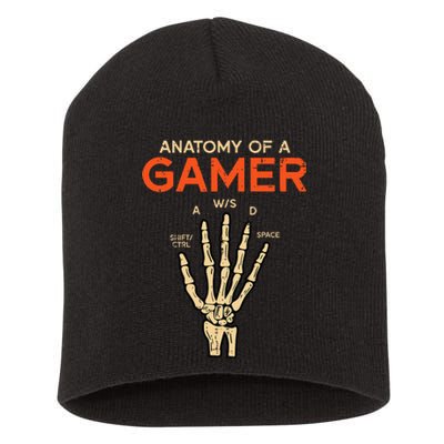 Anatomy Of Gamer Skeleton Hand Funny Men Kids Ns Short Acrylic Beanie