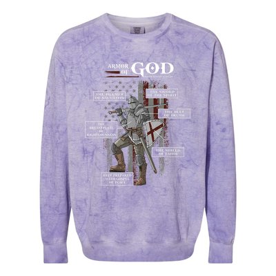 Armor of God Ephesians 6 10 18 Bible Verse Colorblast Crewneck Sweatshirt