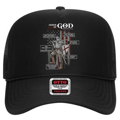 Armor of God Ephesians 6 10 18 Bible Verse High Crown Mesh Back Trucker Hat