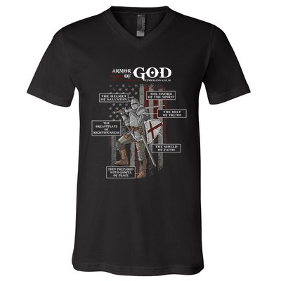 Armor of God Ephesians 6 10 18 Bible Verse V-Neck T-Shirt