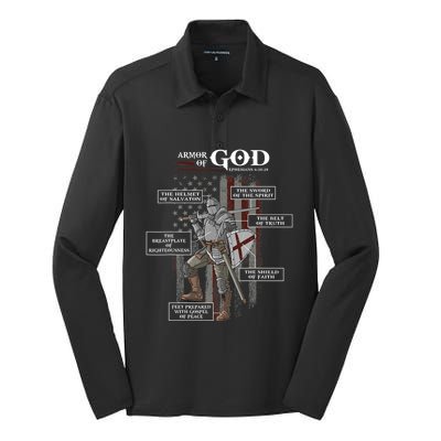 Armor of God Ephesians 6 10 18 Bible Verse Silk Touch Performance Long Sleeve Polo