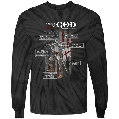 Armor of God Ephesians 6 10 18 Bible Verse Tie-Dye Long Sleeve Shirt