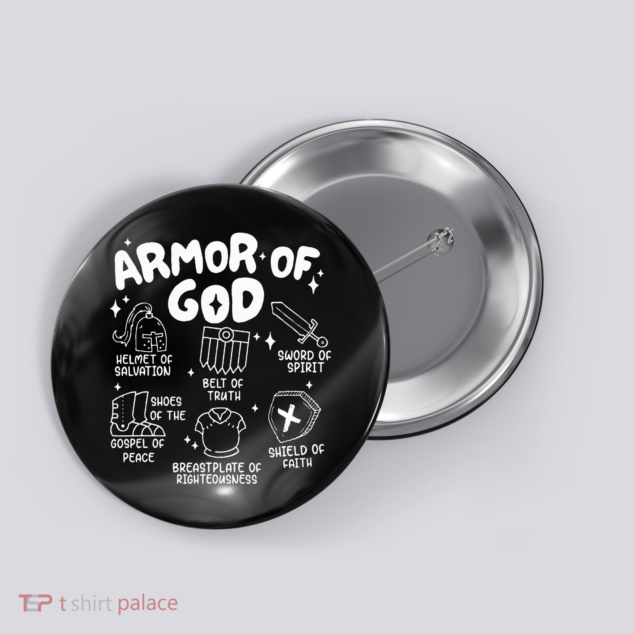 Armor Of God put on the armor of God Christian bible verses Button