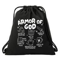 Armor Of God put on the armor of God Christian bible verses Drawstring Bag