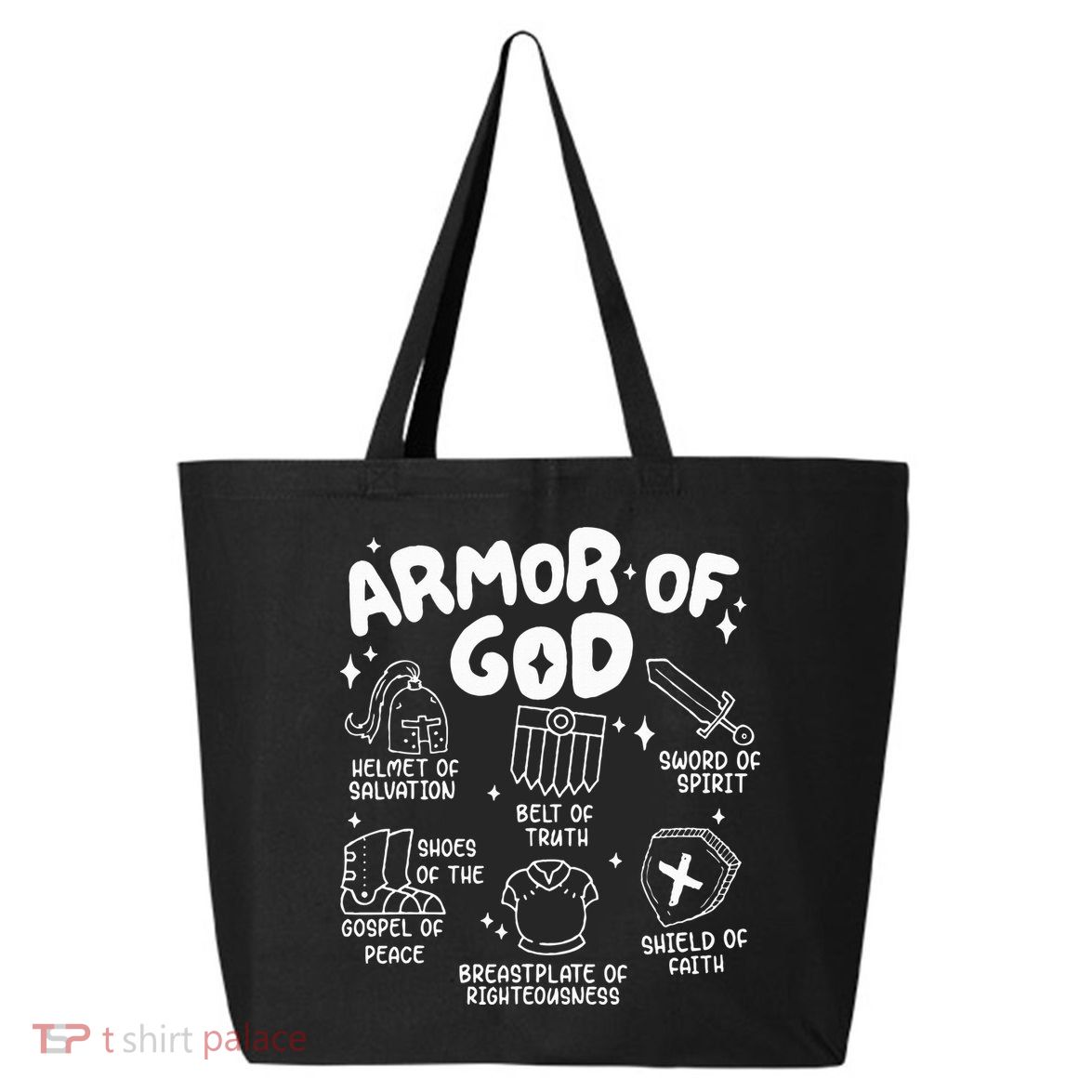Armor Of God put on the armor of God Christian bible verses 25L Jumbo Tote