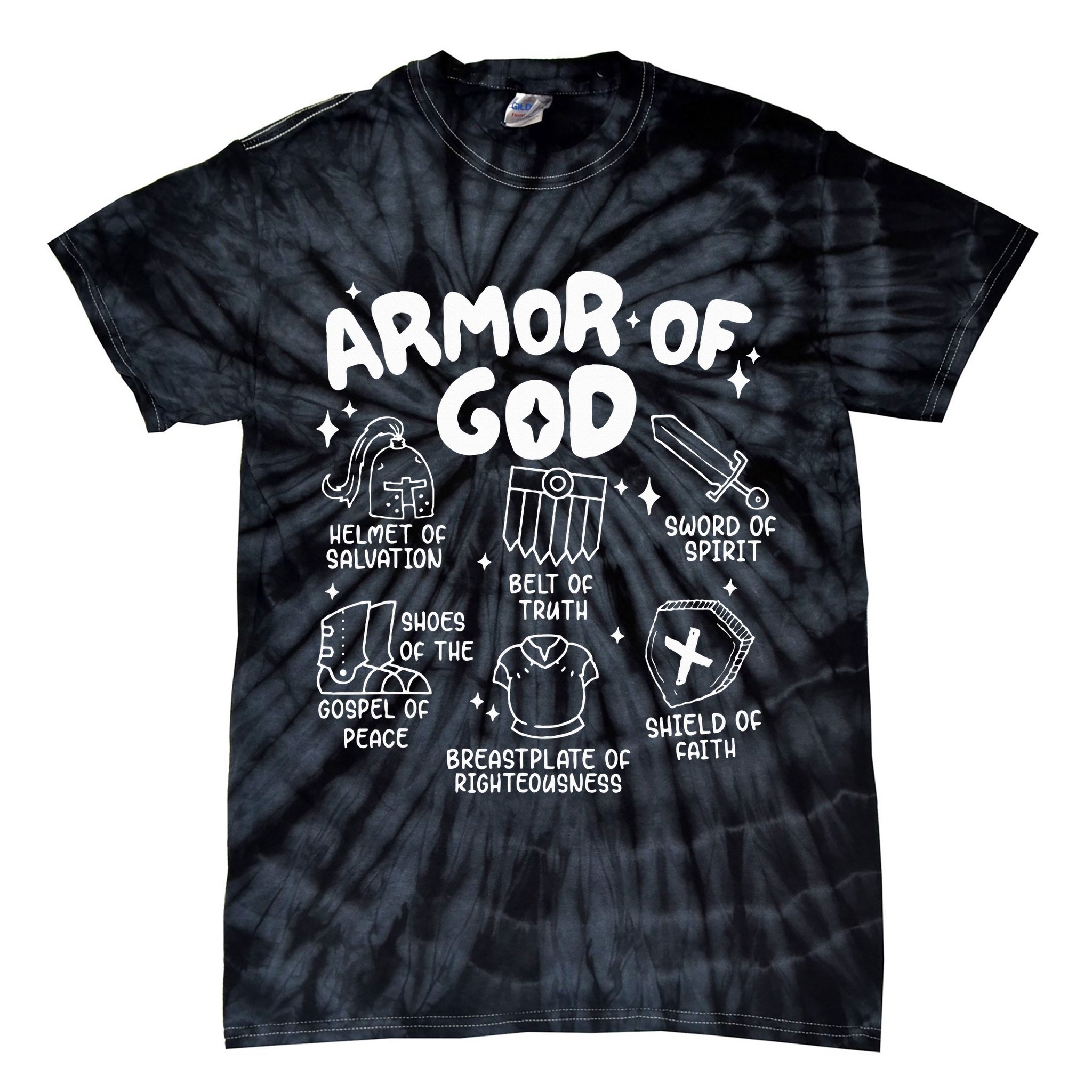 Armor Of God put on the armor of God Christian bible verses Tie-Dye T-Shirt