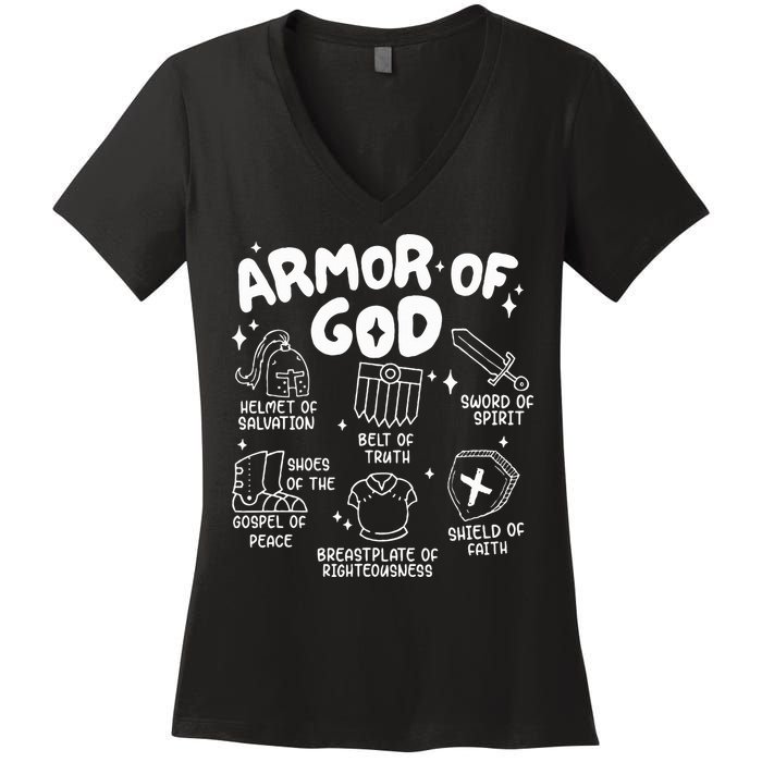Armor Of God put on the armor of God Christian bible verses Women's V-Neck T-Shirt