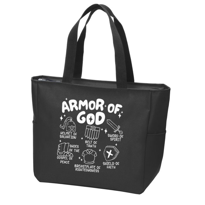 Armor Of God put on the armor of God Christian bible verses Zip Tote Bag