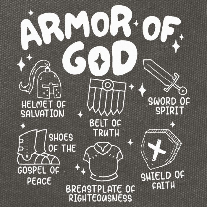 Armor Of God put on the armor of God Christian bible verses Cotton Canvas Backpack