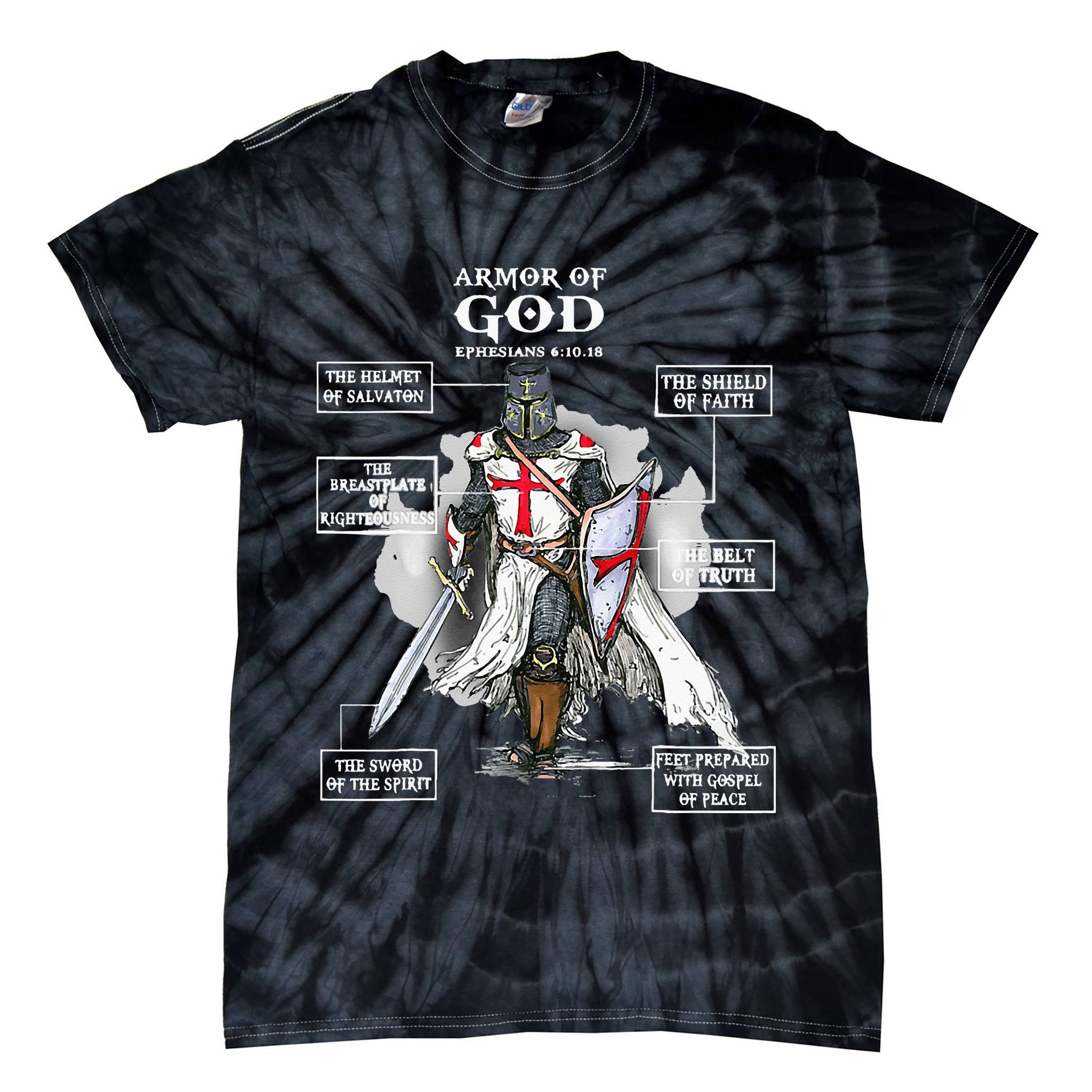 Armor Of God Bible Verse Cool Ephesians 611 Christian Bible Tie-Dye T-Shirt