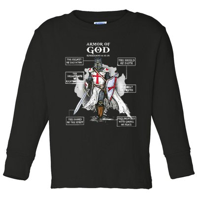 Armor Of God Bible Verse Cool Ephesians 611 Christian Bible Toddler Long Sleeve Shirt