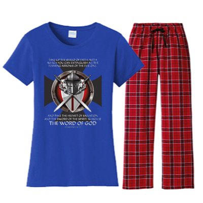 Armor of God Christian Bible Verse Women's Flannel Pajama Set