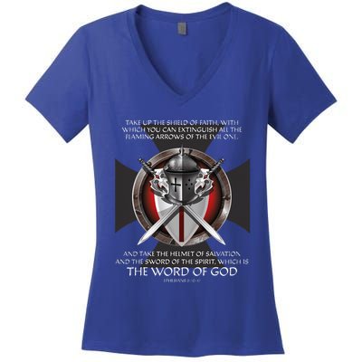 Armor of God Christian Bible Verse Women's V-Neck T-Shirt