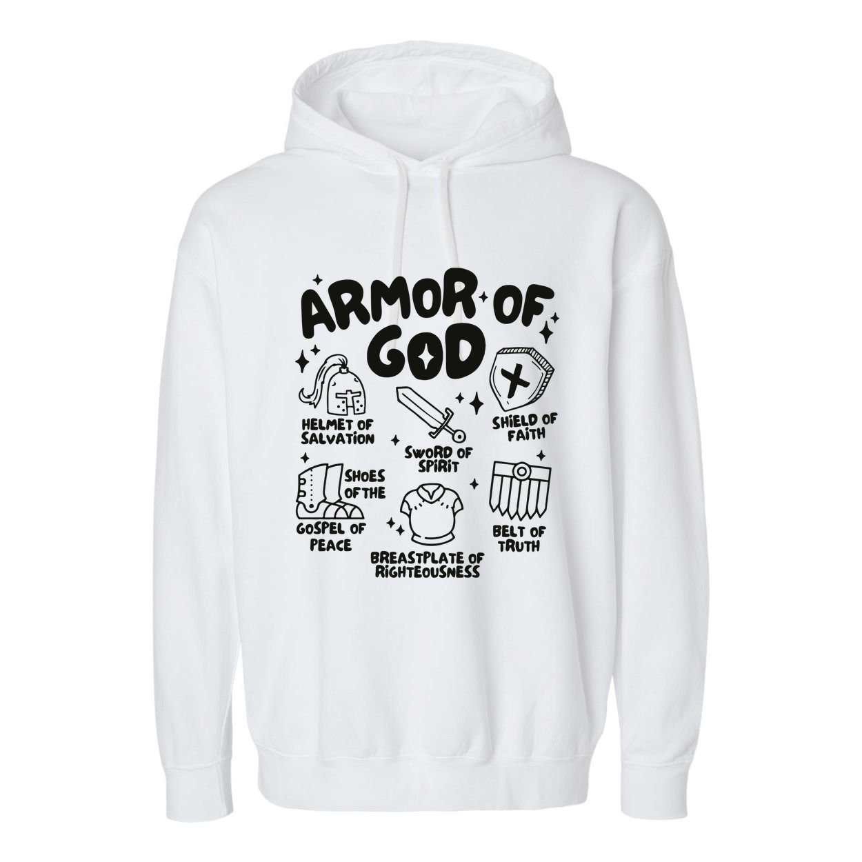 Armor Of God Christian Jesus Garment-Dyed Fleece Hoodie