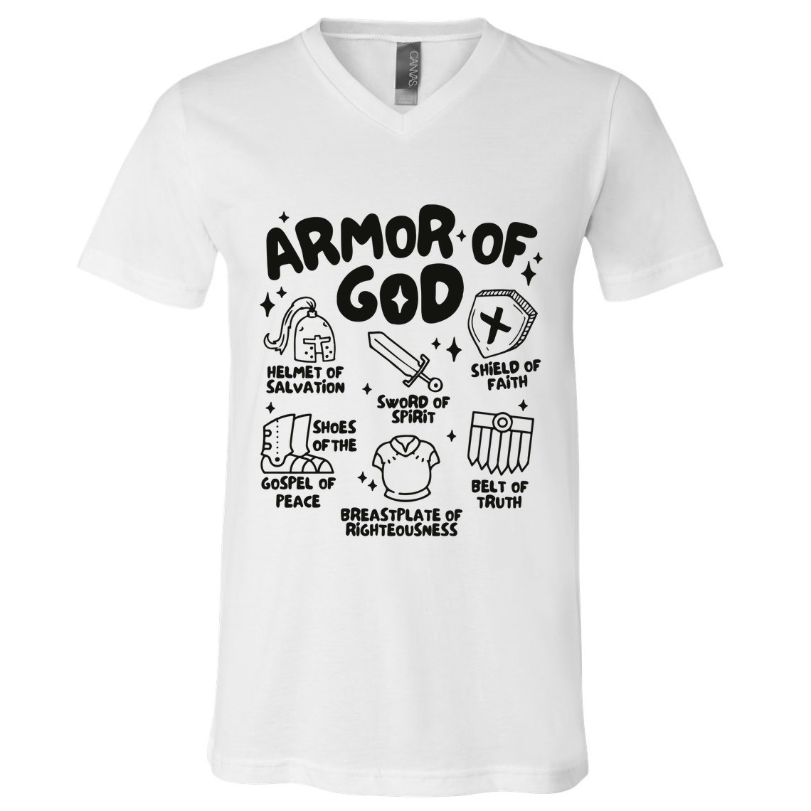 Armor Of God Christian Jesus V-Neck T-Shirt