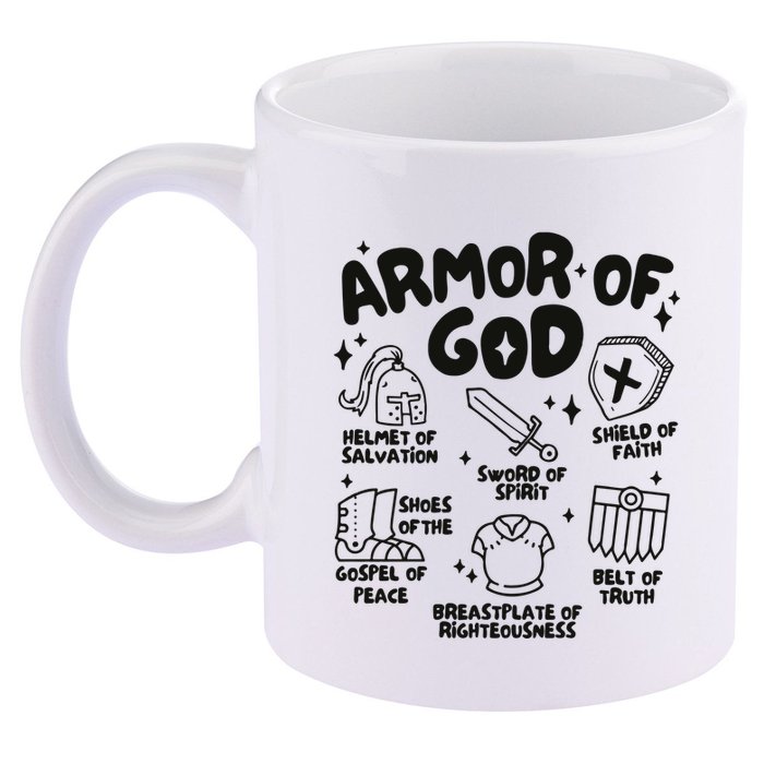 Armor Of God Christian Jesus 11oz C Handle Ceramic Mug