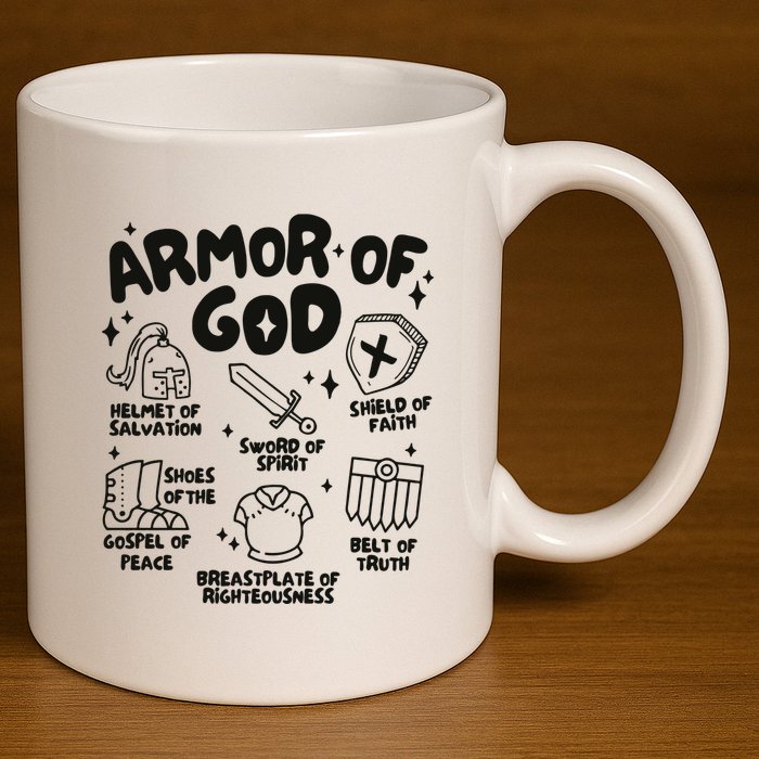 Armor Of God Christian Jesus 11oz C Handle Ceramic Mug