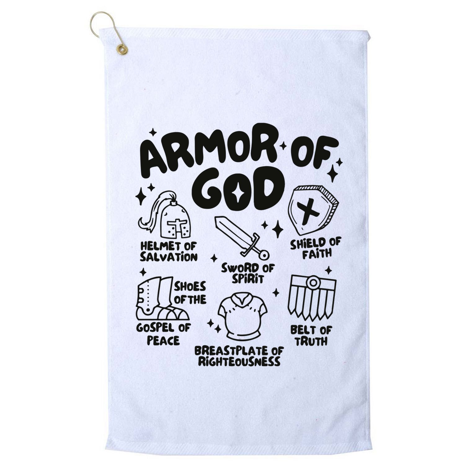 Armor Of God Christian Jesus Golf Towel