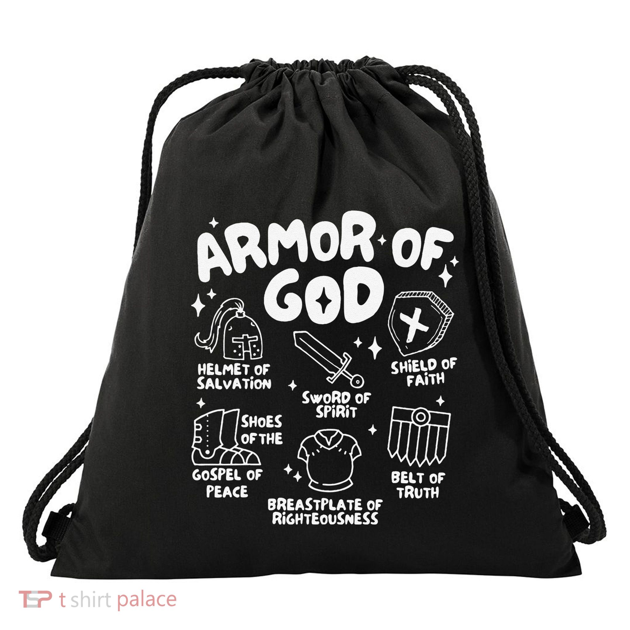 Armor Of God Christian Jesus Drawstring Bag