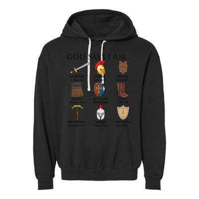 Armor of God Says I Am Christian Loves Jesus Heart Garment-Dyed Fleece Hoodie