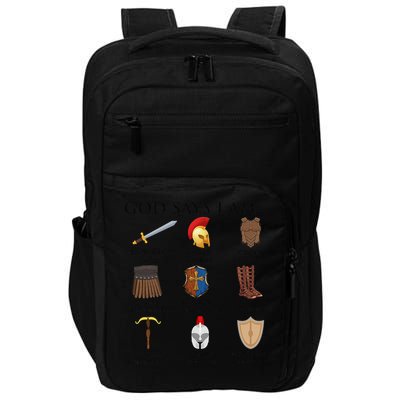 Armor of God Says I Am Christian Loves Jesus Heart Impact Tech Backpack