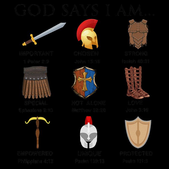 Armor of God Says I Am Christian Loves Jesus Heart Impact Tech Backpack