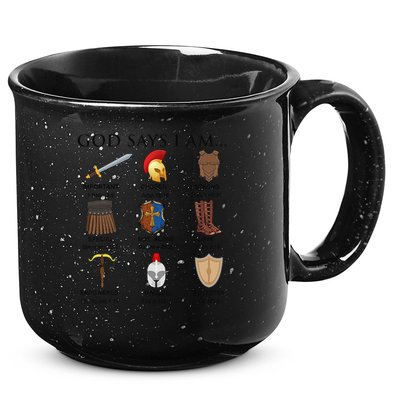 Armor of God Says I Am Christian Loves Jesus Heart 15oz Campfire Ceramic Mug