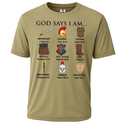Armor of God Says I Am Christian Loves Jesus Heart Performance Shirt