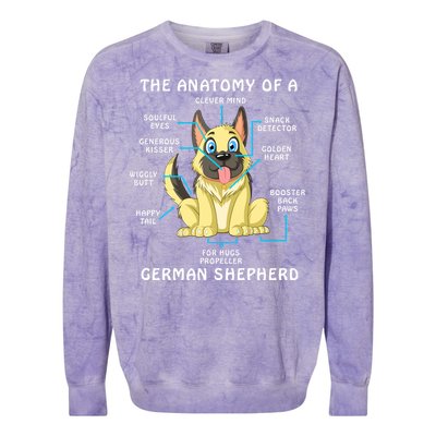 Anatomy Of German Shepherd Colorblast Crewneck Sweatshirt