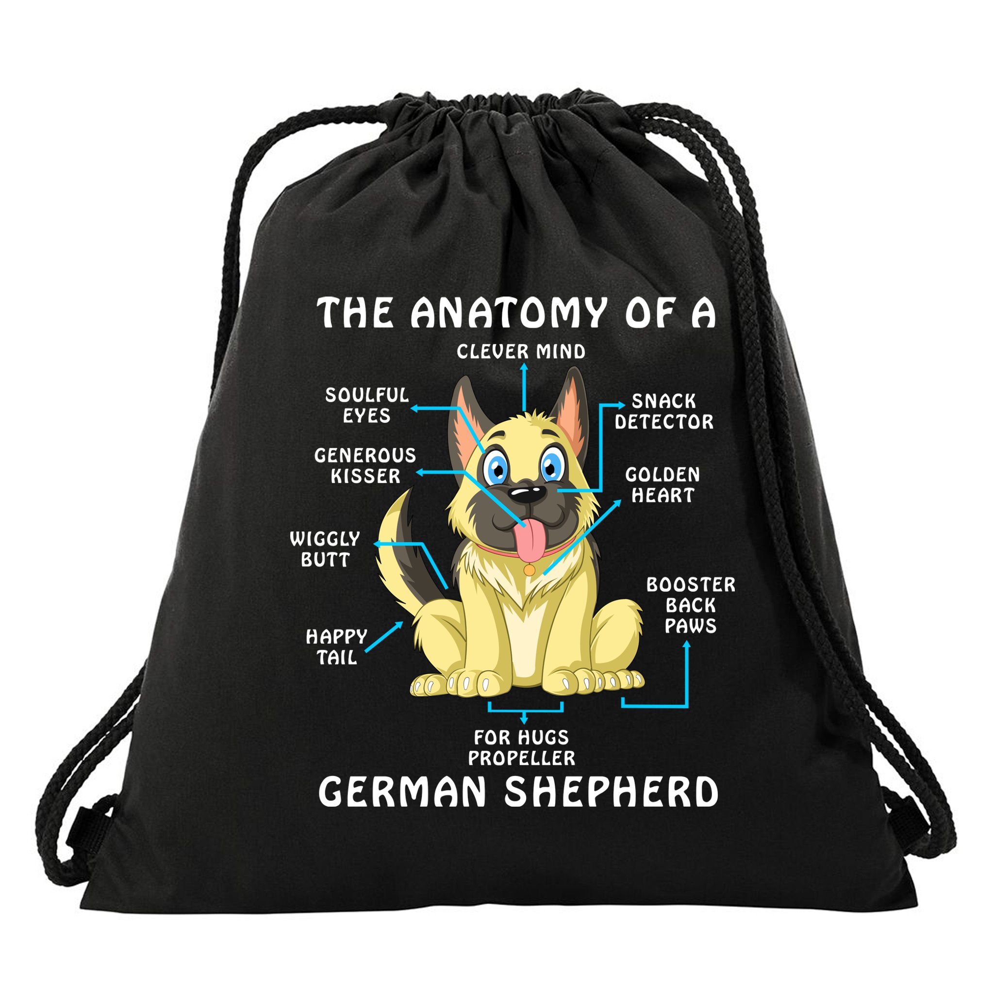 Anatomy Of German Shepherd Drawstring Bag