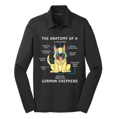 Anatomy Of German Shepherd Silk Touch Performance Long Sleeve Polo