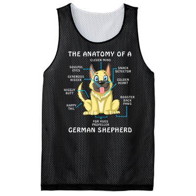 Anatomy Of German Shepherd Mesh Reversible Basketball Jersey Tank