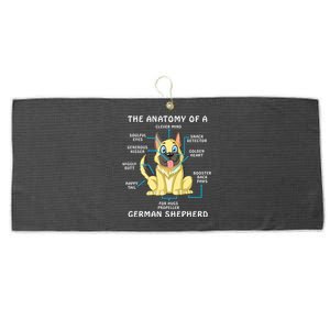 Anatomy Of German Shepherd Large Microfiber Waffle Golf Towel