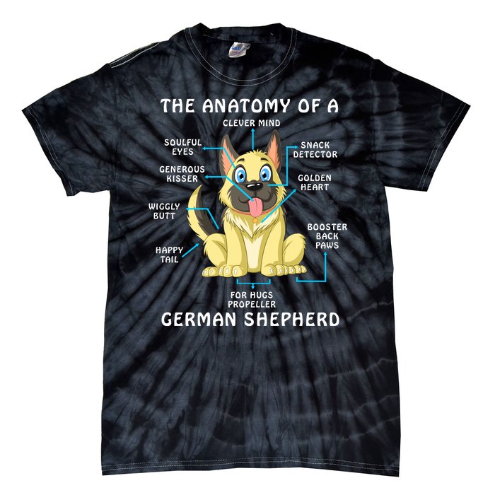 Anatomy Of German Shepherd Tie-Dye T-Shirt