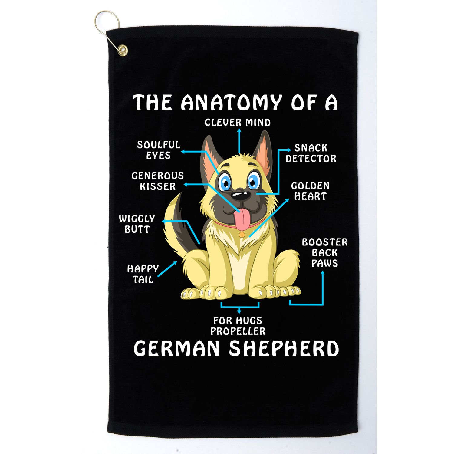 Anatomy Of German Shepherd Golf Towel