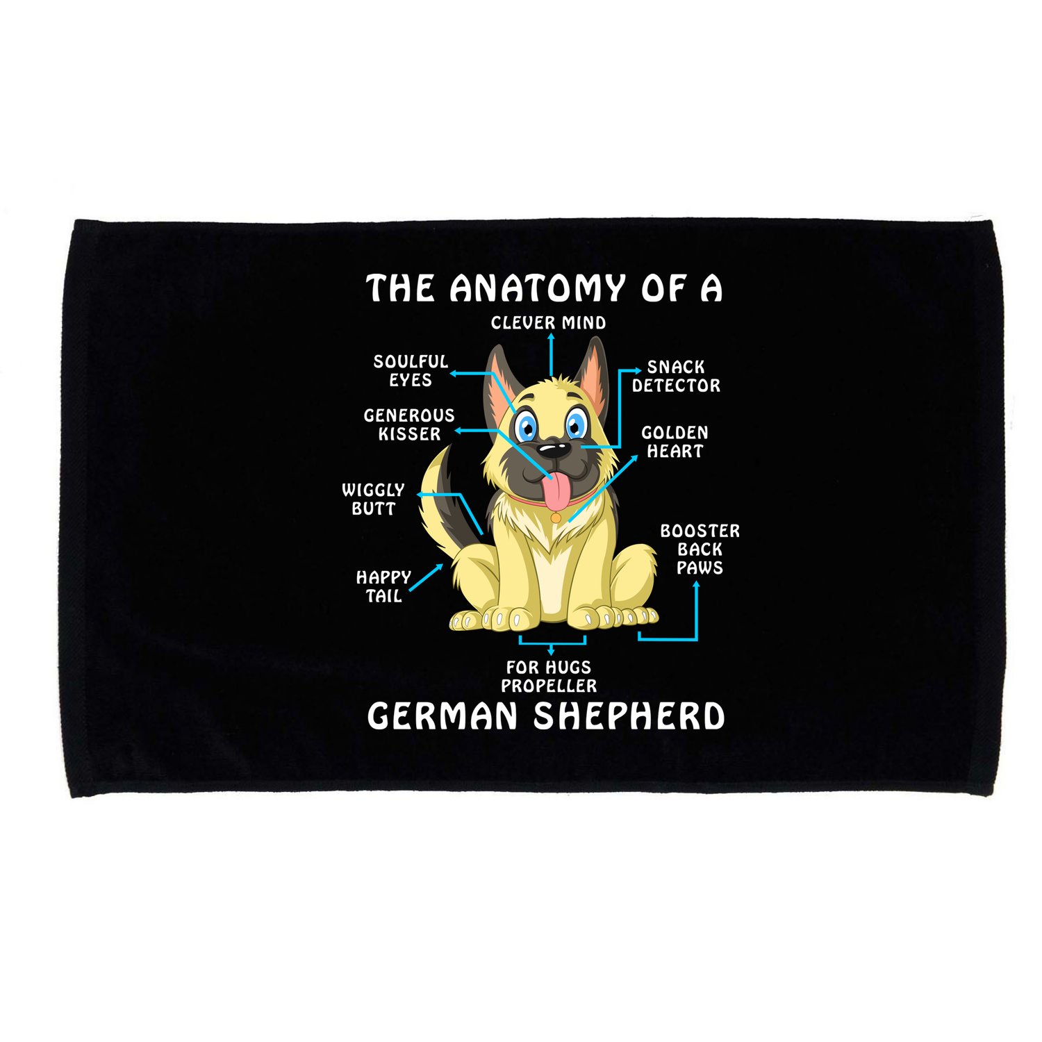Anatomy Of German Shepherd Microfiber Hand Towel