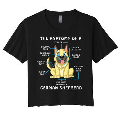 Anatomy Of German Shepherd Women's Crop Top Tee