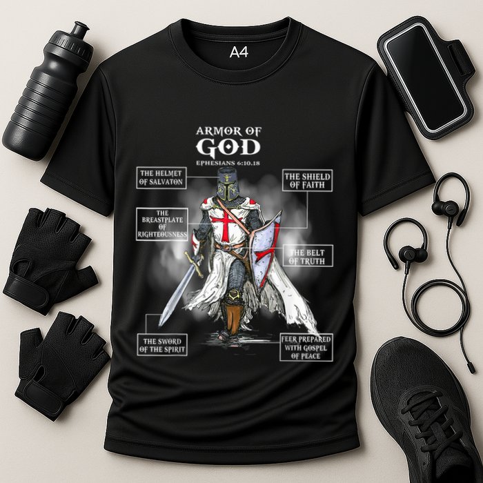 Armor Of God Christian Bible Verse Religious Cooling Performance Crew T-Shirt