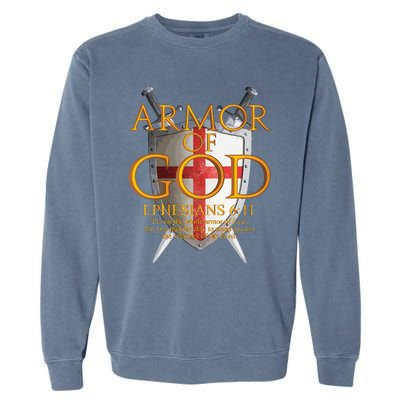 Armor Of God Ephesians Bible Verse Religious Christian Garment-Dyed Sweatshirt