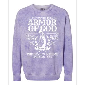 Armor Of God Christian Bible Verse Religious Cool Gift Colorblast Crewneck Sweatshirt