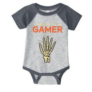 Anatomy Of Gamer Skeleton Hand Funny Men Boy Teens Infant Baby Jersey Bodysuit