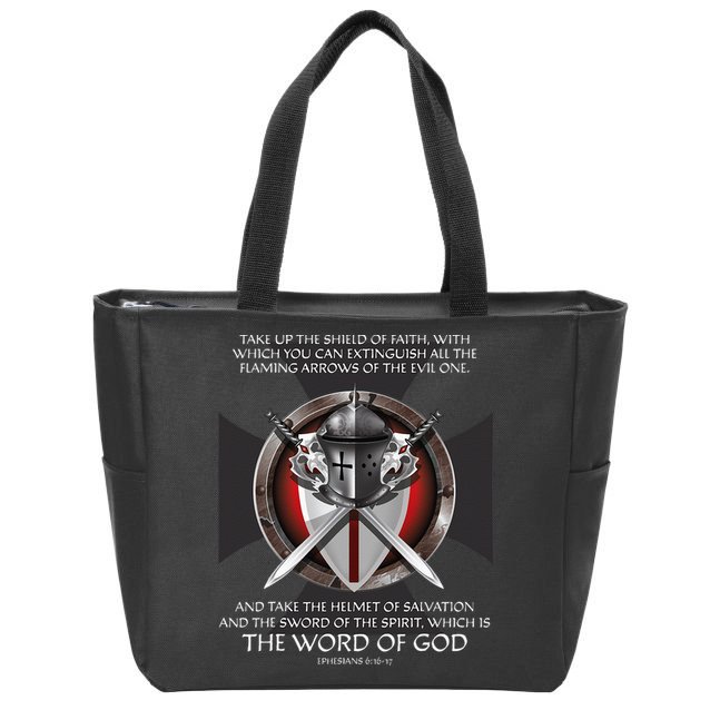 Armor Of God Men Women Kids Christian Bible Verse Zip Tote Bag