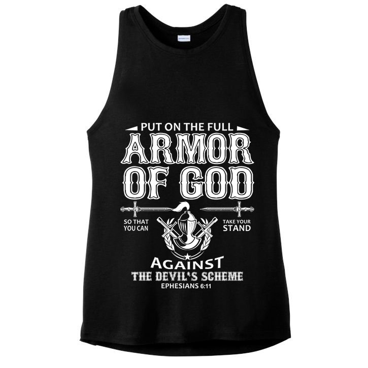 Armor Of God Christianity Ladies PosiCharge Tri-Blend Wicking Tank