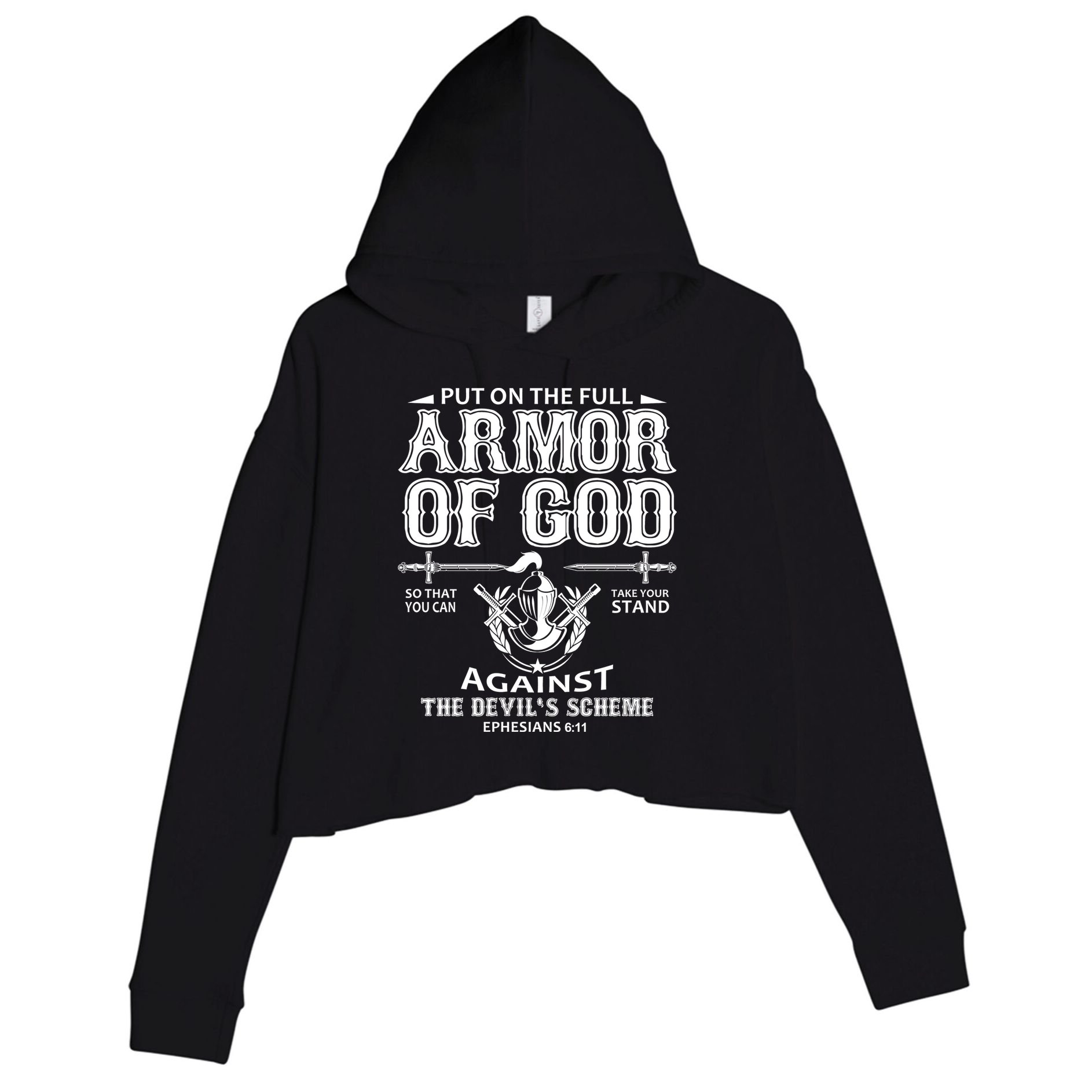 Armor Of God Christianity Crop Fleece Hoodie