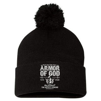 Armor Of God Christianity Pom Pom 12in Knit Beanie