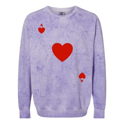 Ace Of Hearts Halloween Team Costume Funny Poker Cards Funny Halloween Group Par Colorblast Crewneck Sweatshirt