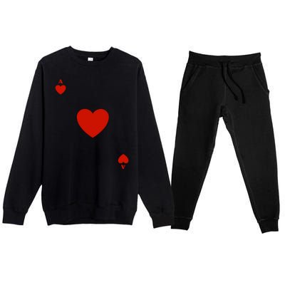 Ace Of Hearts Halloween Team Costume Funny Poker Cards Funny Halloween Group Par Premium Crewneck Sweatsuit Set