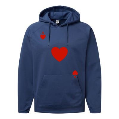 Ace Of Hearts Halloween Team Costume Funny Poker Cards Funny Halloween Group Par Performance Fleece Hoodie