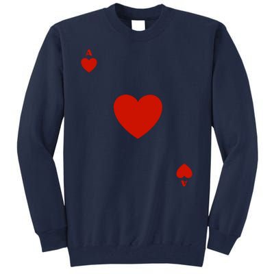 Ace Of Hearts Halloween Team Costume Funny Poker Cards Funny Halloween Group Par Tall Sweatshirt